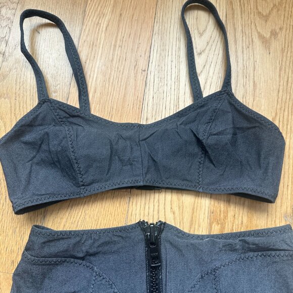 Lisa Marie Fernandez Genevieve High Waist Zipped 2-Piece Bikini Black - Picture 5 of 8